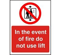 Seco in The Event of Fire Do Not Use Lift Sign, 150mm x 200mm - 2mm Prestige Acrylic with Double Sided Backing