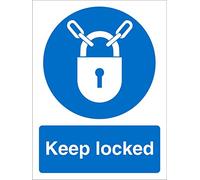 Seco Keep Locked Sign, 200mm x 300mm - Self Adhesive Vinyl