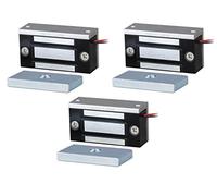 Seco-Larm E-941SA-80Q Single Door Mini Maglock, Holding Force from 80 to 110 lbs, 12 to 24V DC, Detachable Mounting Bracket, MOV Surge Protection, No Residual Magnetism, Pack of 3