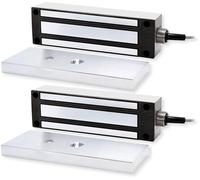 Seco-Larm E-942FC-1300 Pack of 2 Electromagnetic Gate Locks, 1200lb Holding Force, Face-Mount, 12V/24VDC Selectable, Stainless Steel, IP67 Waterproof, Access Control