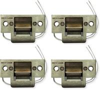Seco-Larm SD-991A-D1Q Pack of 4 Mini No-Cut Electric Door Strikes; Indoor Use, Converts Cylindrical Lock Sets Into an Electronic Access-Controlled Locking System, Stainless Steel Keeper