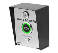 Seco-Larm SD-9963-KSGQ ENFORCER Post-Mount No-Touch Sensor with Access Box, Adjustable Delay Timer & Override Button; Adjustable Sensor Range Up to 7" (18cm); Stainless-steel Face-plate