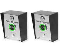 Seco-Larm SD-9963-KSGQ Pack of 2 Enforcer Post-Mount No-Touch Wave to Open Sensors, Weatherproof, Adjustable Range,Access Control Exit Button with LED Indicator