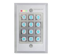Seco-Larm SK-1123-FDQ Vandal Resistant Flush-Mount Access Control Keypad; 12~24 VAC/VDC auto-adjusting operation; Tamper output N.C. Dry contact/50mA@24VDC max; Mounts to standard single-gang back box
