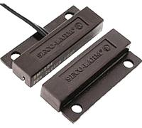 Seco-Larm SM-204Q/BR Miniature Surface-Mount Magnetic Contact, Brown; 1" Gap; Screw or Adhesive Mount; Weatherproof ABS Plastic Case; 15" Leadsextend from Center of Switch