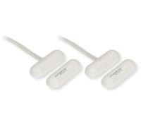 Seco-Larm SM-4004-LQ/W Pack of 2 Enforcer Capsule-Type Surface-Mount Magnetic Contacts, White; for Closed Loop Circuits; 0.75" Gap; 18" Wire Leads; Adhesive Mounting