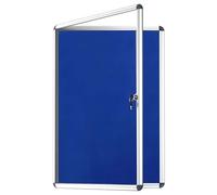 SECO Lockable Felt Noticeboard 490 x 360mm - Tamper Resistant Indoor Pinboard with Key Lock, Grey Felt Surface & Aluminium Frame - Wall Mounted Secure Display Case for Office, School & Workplace