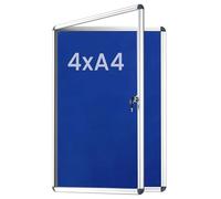 SECO Lockable Felt Noticeboard 670 x 500mm - Tamper Resistant Indoor Pinboard with Key Lock, Grey Felt Surface & Aluminium Frame - Wall Mounted Secure Display Case for Office, School & Workplace