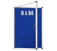 SECO Lockable Felt Noticeboard 900 x 600mm - Tamper Resistant Indoor Pinboard with Key Lock, Grey Felt Surface & Aluminium Frame - Wall Mounted Secure Display Case for Office, School & Workplace