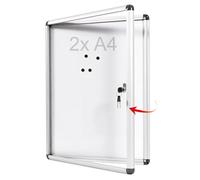 SECO Lockable Magnetic Noticeboard 490 x 360mm - Tamper Resistant Indoor Display Case with Key Lock, Aluminium Frame & Clear Door - Wall Mounted Message Board for Office, School & Workplace