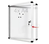 SECO Lockable Magnetic Noticeboard 670 x 500mm - Tamper Resistant Indoor Display Case with Key Lock, Aluminium Frame & Clear Door - Wall Mounted Message Board for Office, School & Workplace
