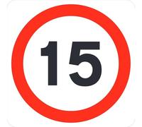 Seco Maximum Speed 15mph Traffic Sign, 450mm x 450mm - 3mm Aluminium Composite