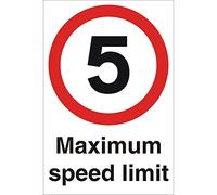 Seco Maximum Speed 5mph Sign, 400mm x 600mm - 1mm Semi Rigid Plastic