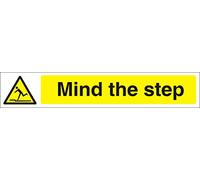 Seco Mind The Step Sign, 300mm x 50mm - 1mm Semi Rigid Plastic