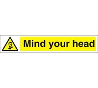 Seco Mind Your Head Sign, 600mm x 100mm - Self Adhesive Vinyl