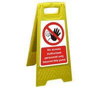 Seco No Access Authorised Personnel Only Beyond This Point Floor Standing Sign, 300mm x 600mm - Polypropylene