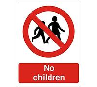 Seco No Children Sign, 200mm x 300mm - 1mm Semi Rigid Plastic