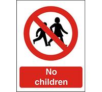 Seco No Children Sign, 200mm x 300mm - Self Adhesive Vinyl