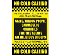 SECO No Cold Calling Self-Cling Window Sticker - 150x200mm