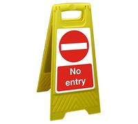 Seco No Entry Floor Standing Sign, 300mm x 600mm - Polypropylene