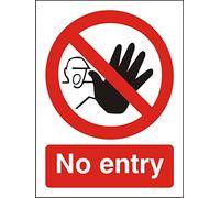 Seco No Entry Sign, 200mm x 300mm - Self Adhesive Vinyl