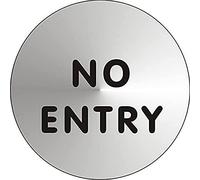 Seco No Entry Sign, 72mm Diameter - 1.2mm Brushed Stainless Steel