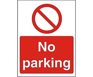 Seco No Parking Sign, 150mm x 200mm - 1mm Semi Rigid Plastic