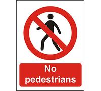 Seco No Pedestrians Sign, 150mm x 200mm - 1mm Semi Rigid Plastic