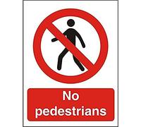 Seco No Pedestrians Sign, 200mm x 300mm - 1mm Semi Rigid Plastic