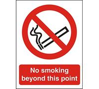 Seco No Smoking Beyond This Point Sign, A5 - Self Adhesive Vinyl
