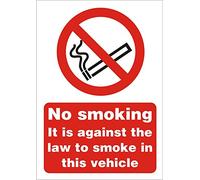 Seco No Smoking - It is Against The Law to Smoke in This Vehicle Sign, A4-1mm Semi Rigid Plastic