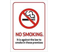 Seco No Smoking. It is Against The Law to Smoke Premises Sign, A4-1mm Semi Rigid Plastic