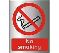 Seco No Smoking Sign, 150mm x 200mm - 1.5mm Brushed Aluminium Composite