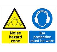Seco Noise Hazard Zone, Ear Protection Must Be Worn Sign, 400mm x 300mm - 3mm Foam PVC