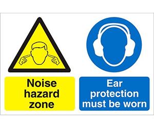 Seco Noise Hazard Zone, Ear Protection Must Be Worn Sign, 400mm x 300mm - 4mm Fluted Board