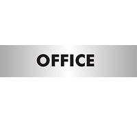 Seco Office Sign, 190mm x 45mm - 2mm Brushed Aluminium Effect Acrylic
