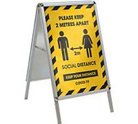 Seco Pavement Sign Freestanding A2 Aluminium, Galvanised Steel, PVC (Polyvinyl Chloride) Grey