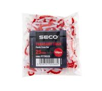 Seco Treasury Tags 25 mm Red Plastic Pack of 100