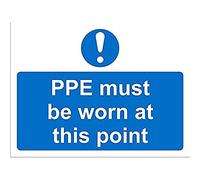 Seco PPE Must Be Worn at This Point Sign, 600mm x 450mm - 4mm Fluted Board