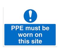 Seco PPE Must Be Worn On This Site Sign, 600mm x 450mm - 4mm Fluted Board