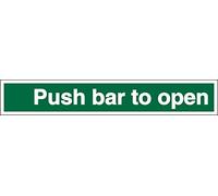 Seco Push Bar to Open Sign, 300mm x 50mm - 1mm Semi Rigid Plastic