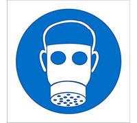 Seco Respirators Must Be Worn Pictogram Sign, 200mm x 200mm - Self Adhesive Vinyl