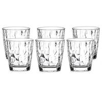 SECO Reusable Tumblers | 380ml | Pack of 6 | Shatterproof Polycarbonate Drinking Glasses | Outdoor Dining, Parties, Picnics & Events | Clear