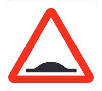 Seco Road Humps Pictogram Traffic Sign, 450mm x 450mm - 3mm Aluminium Composite