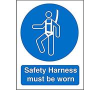 Seco Safety Harness Must Be Worn Sign, 200mm x 300mm - Self Adhesive Vinyl