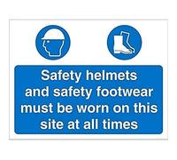 Seco Safety Helmets and Safety Footwear Must Be Worn On This Site at All Times Sign, 400mm x 300mm - 3mm Foam PVC
