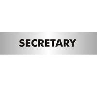 Seco Secretary Sign, 190mm x 45mm - 2mm Brushed Aluminium Effect Acrylic