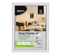 SECO A4 Silver Aluminum Snap Frames (Pack of 10) - 210x297 mm Easy-Open Display for Posters, Point Of Sale, Menus, Health & Safety Notices - Ideal for Offices, Retail, and Venues (SN25A4-10)