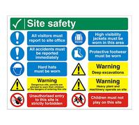 Seco Site Safety, All Visitors Must Report to Site Office Sign, 800mm x 600mm - 3mm Foam PVC
