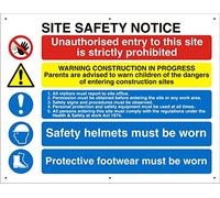 Seco Site Safety Notice Sign, 600mm x 450mm - 4mm Fluted Board